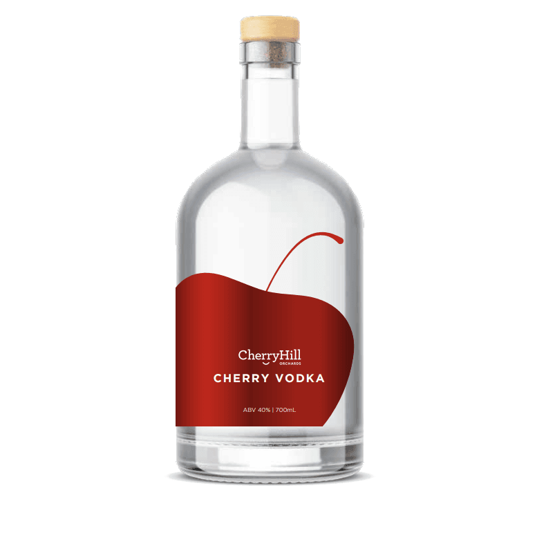 Bottle of cherry vodka.